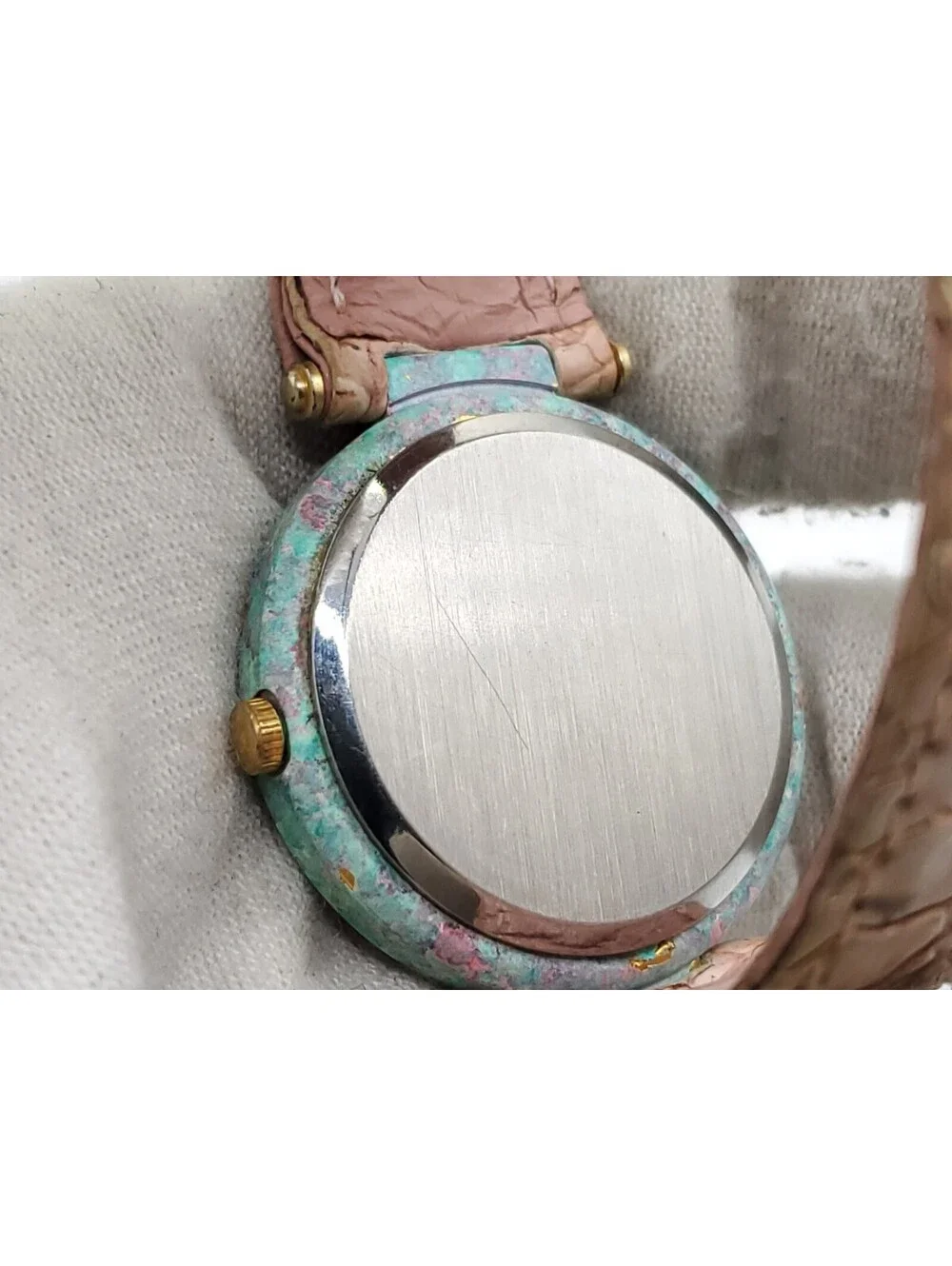Peniel Quartz Watch Women New Battery Pink Dial Round 30mm